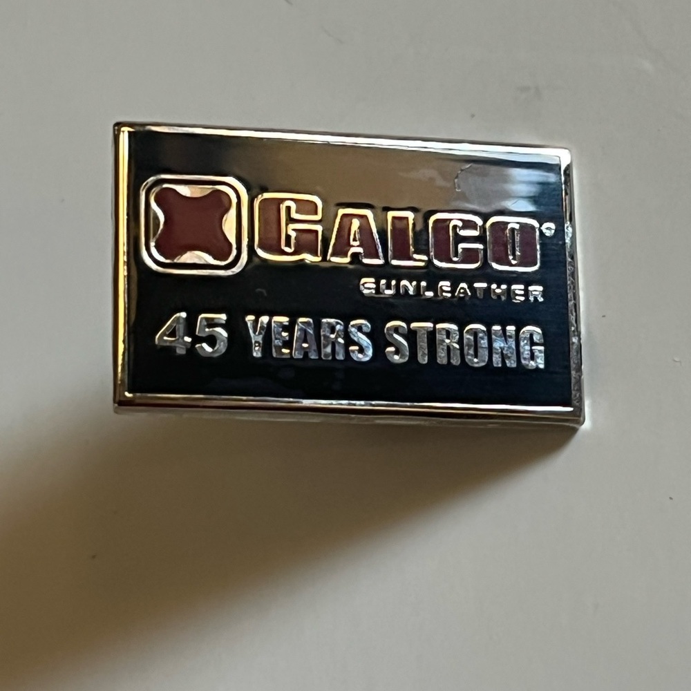 Galco 45 years strong enamel lapel pin